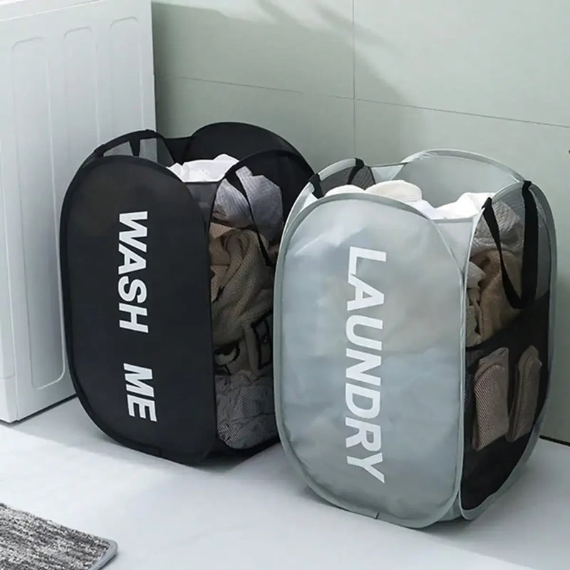 Breathable Collapsible Mesh Pop Up Laundry Baskets Laundry Room Necessary Space-Saving Storage Organization Hamper Product Items