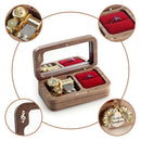 The Vault | Handcrafted Walnut Wooden Ring Box with Musical Movement