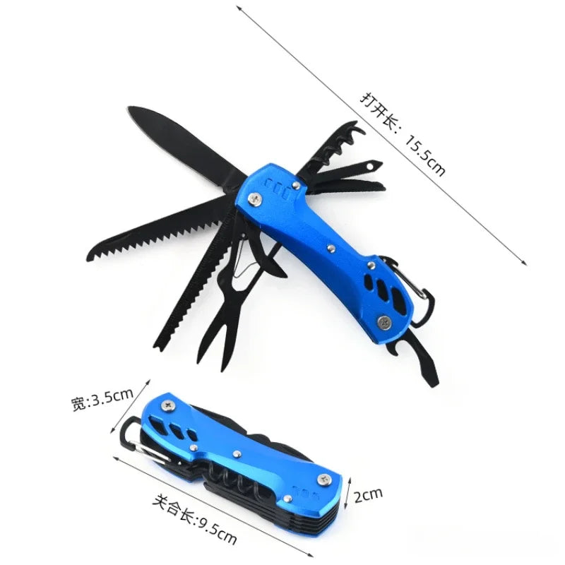 Multifunctional Folding Swiss Army Portable Stainless Steel Pocket Knife Outdoor Camping Emergency CombinationTool Survival Gear