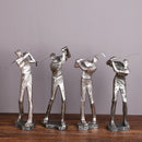 Huge Golf Player Figurine Resin Sportsman Statue Industrial Geometrical Shape Golfer Accessory Light Luxury Club Bar Home Decor