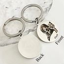 Custom Pet Portrait Family Commemorative Photo Text Keychain Stainless Steel Personalized Matching Key chain Mother's Day Gift