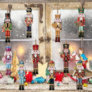 12 Stück Weihnachten Holz Nussknacker Soldat Anhänger Weihnachtsbaum Hängende Dekoration 2025 Weihnachtsschmuck für Zuhause Neujahrsgeschenk