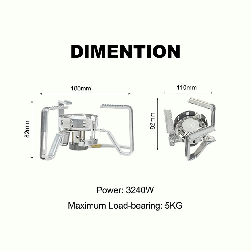 Fire-Maple Windproof Stove Split Gas Burner 3240W Outdoor Hiking Camping with Ignition Device Equipment Lightweight FMS-125PRO