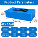 Aleaivy 48V 16Ah Electric Bike Lithium Battery Pack 16000mAh Li ion Ebike Battery for Bicycle Scooter Motorcycle with Charger