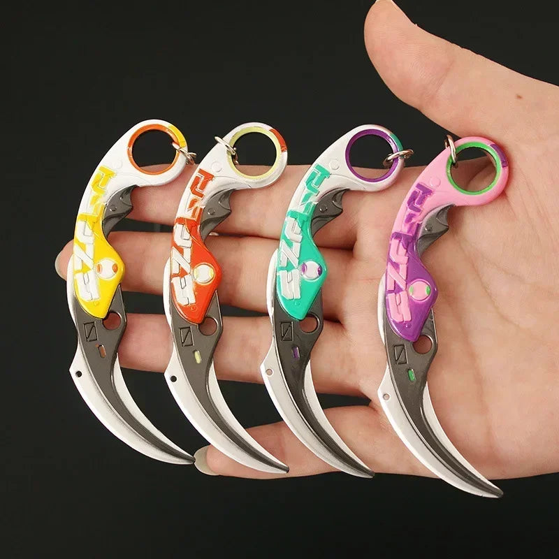 Valorant Weapon Keychain Reaver Karambit Vandal Prime Champions Skins Samurai Sword Pocketknife Weapon Model Gifts Toys for Boys