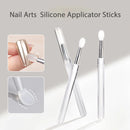 Soft Silicone Applicator Sticks Nail Powder Applying Manicure Brush Tools Washable Nail Art Silicone Pen For Uv Gel Polish