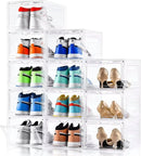 6/9/12er-Pack Klare Aufbewahrungsbox für Schuhe mit Klappdeckel, platzsparende magnetische Schuhaufbewahrungsbox, stapelbarer, durchsichtiger Schuh-Organizer für Zuhause/Büro