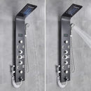 Black Bathroom Shower Panel SPA Massage Jet Shower Column LED Display Stainless Steel Shower System