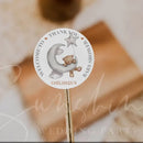 Custom Cartoon Teddy Bear Stickers Welcome Baby Boy Girl Stickers Labels Personalized New Born Gender Reveal Baby Shower Decor