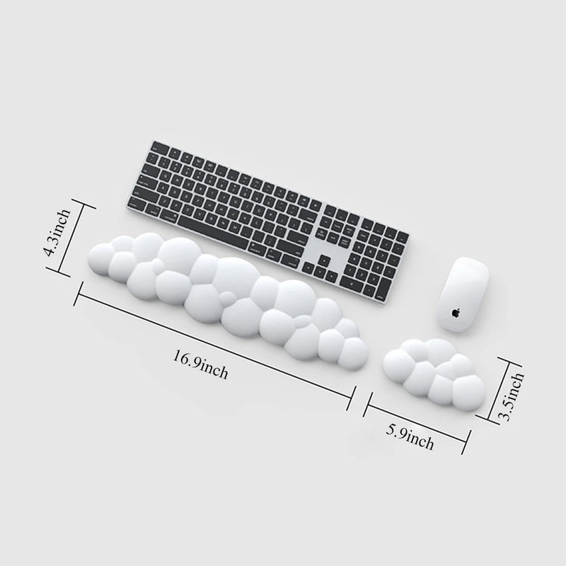 Cloud Keyboard Wrist Rest Soft Leather Memory Foam Wrist Support Cushion for Easy Typing Pain Relief Ergonomic Anti-Slip