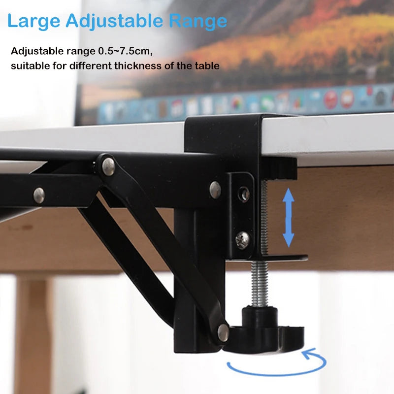 DIY Height Sturdy Under Desk Extension Stand Ergonomic Pull Out Keyboard Tray Clamp Cold Rolled Steel For Laptop Accessories
