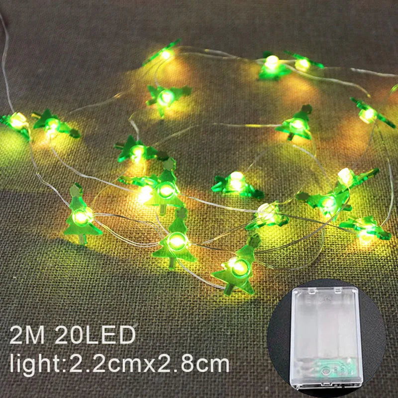 Santa Claus Snowman Christmas Fairy light string christmas decoration with led lighting for home Christmas tree gifts ornaments