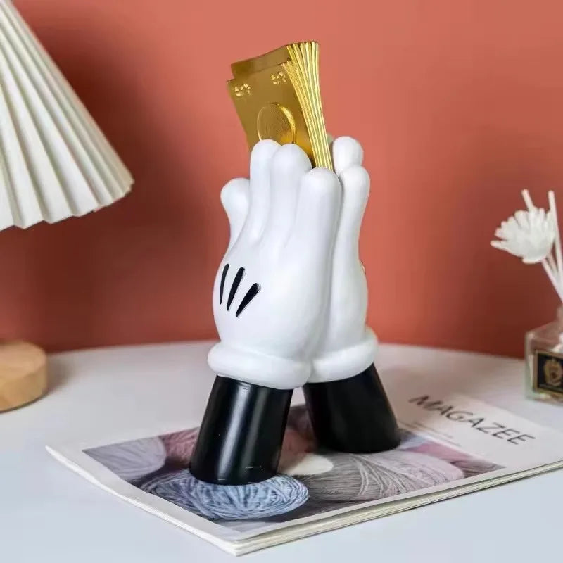 Aesthetic Hand Figurines Worship Money Creative Resin Sculpture Art Hand Statue Luxury Livingroom Decoration Desk Accessories