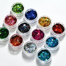 Holographic Chunky Glitter Total 60-140g Face Body Eye Nail Festival Chunky Holographic Glitter 6/8/24 Jars Mix Loose Glitter M9