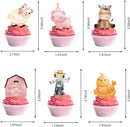 Farm Animal Cupcake Toppers Birthday Cake Decorations Pink Farm Happy Birthday Cake Topper Baby Showers Supplies