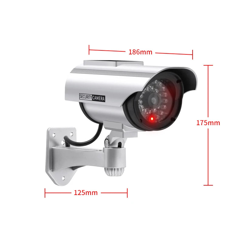 Fake CCTV Bullet Camera Solar Powered Dummy Waterproof Camera Red Flashing Led Scare The Thief Surveillance Security System