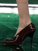 2025 Women's Summer New High Heel Sandals, Pointed Sexy Party Banquet, European and American Large Hollow Sandals
