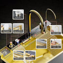 Gold Multifunctional Kitchen Waterfall Sink Digital Display Large Single Sink Dish Basin Sink 304 Stainless Steel