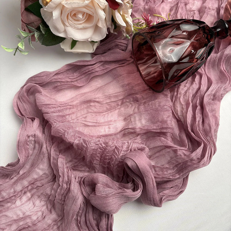 Event Designing Table Runner Cheese Cloth Gauze Crepe Rustic Wedding Party Decor Farmhouse Tabledecor House Warming Gift Easter