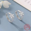 Ohrringe aus massivem 925er Sterlingsilber mit Zirkonia-Blumen für Damen, modisch, XY0151