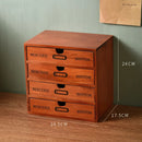 Voltsify Rustic 4-Drawer Wooden Organizer Box Jewelry, Small Accessories, Office Supplies Storage Organizer