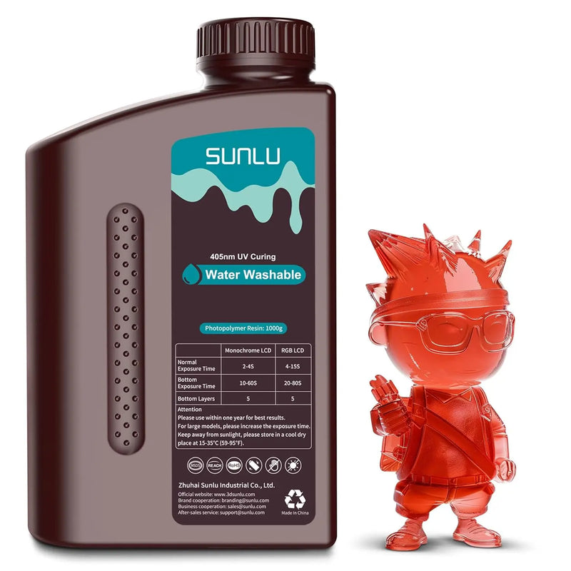 SUNLU 1KG ABS-Like/ Standard / Water-Wash 3D Resin 405nm UV Resin For most SLA/DLP/LCD 3D Printer Material UV Sensitive 1kg