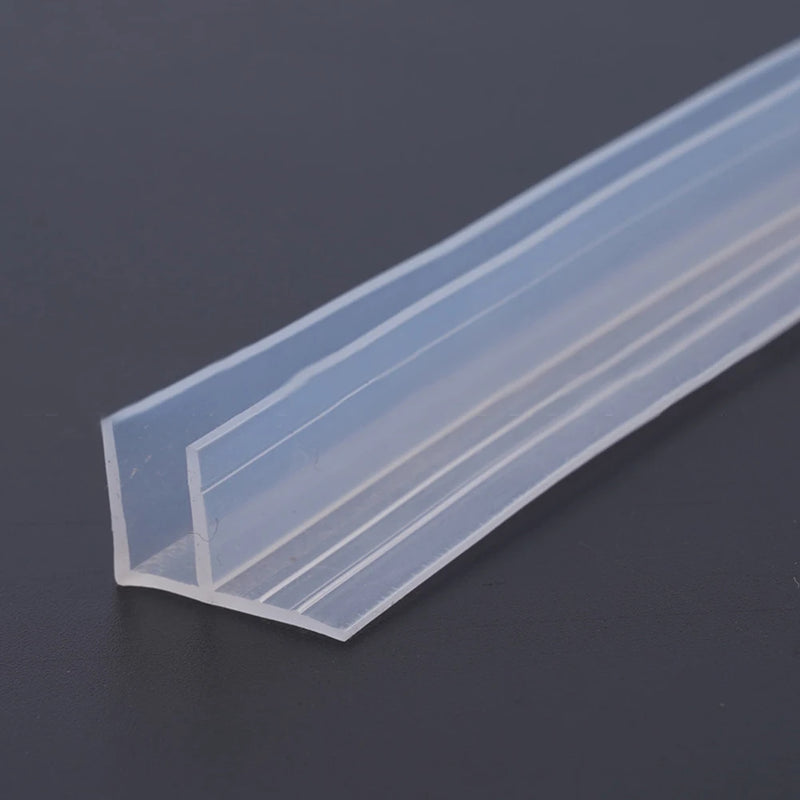 2m F Shape Bath Strip Shower Screen Door Seal Strip For Glass 6mm Seal Gap Transparent Rubber Oil Stains Bathtubs