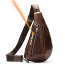 WESTAL Men's Shoulder Bag Men's Genuine Leather Chest Pack Man Sling Messenger Bags Belt Small Crossbody Bags Side Bags for Men