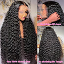 Deep Wave 13x6 13x4 HD Transparent Lace Frontal Human Hair Wigs Brazilian 100% Remy Hair 13x4 Water Curly Front Wig For Women