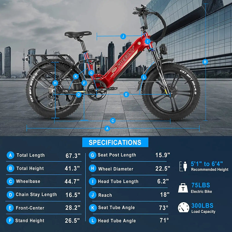 Step-Thru Electric Bike for Adults 30MPH 750W High-Speed Motor 48V 15AH Cell Battery, 35-80Miles Full Suspension Ebike