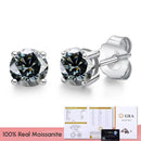Real 0.1-3CT Test Passed Moissanite Diamond Stud Earrings for Women S925 Silver Platinum Plated Bride Wedding GRA Fine Jewelry