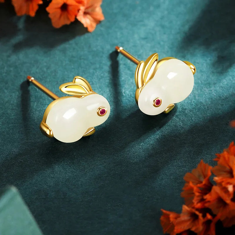Fashion Shiny Zircon Rabbit Stud Earrings For Women Lovely Animal Bunny Rhinestone Earring Girls Wedding Party New Year Jewelry