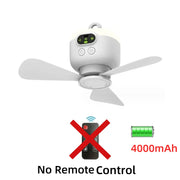 2024 Neuer USB-wiederaufladbarer Deckenventilator mit großem Wind, abnehmbaren Flügeln, Nachtlicht, Beleuchtung, 8000mAh Kapazität, Haushalts-Außenventilator