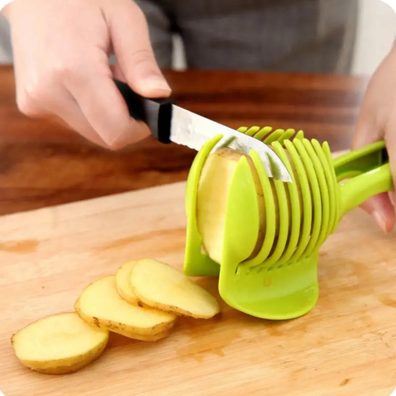 1Pcs Plastic Kitchen Handheld  Potato Slicer Tomato Cutter Tool Lemon Cutting Cooking  Kitchen  Accessories