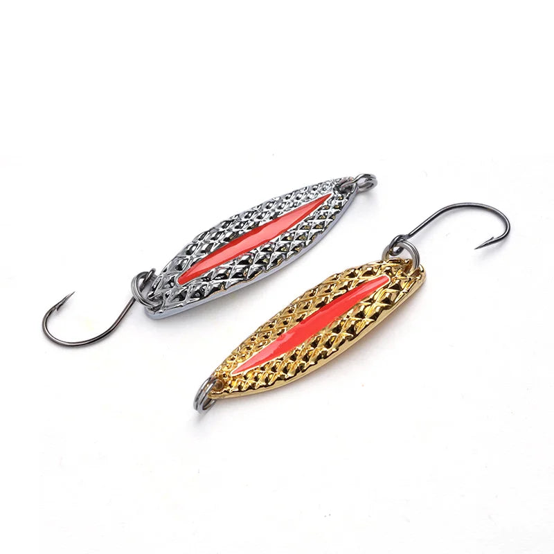 OUTKIT Mini Fishing Lure 2.5g3.5g Spoon Metal Lures Spinner bait Minnow Small Fish Single Hook jig Stream Trout Baits Pesca Hot