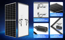 RVPOZWER 300W Solar Panel Monocrystalline 10BB N-Type 25% Efficiency for Off Grid Cabin Home Roof RV Trailer Boat Use