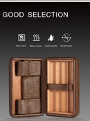 GALINER Cigar Humidor Case Charuto Cedar Wood Leather Travel Humidor Humidifier Set Gift Box (Without Lighter Cutter)