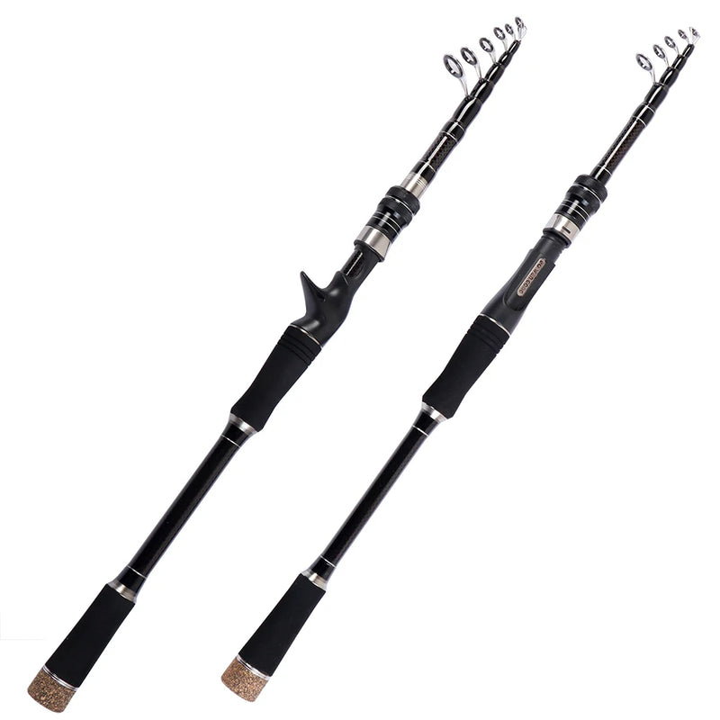 1.8M 2.1M 2.4M 2.7M 3M Baitcasting Spinning Fishing Rod Ultralight Carbon Fiber Portable Telescopic Fishing Pole for Trout Carp