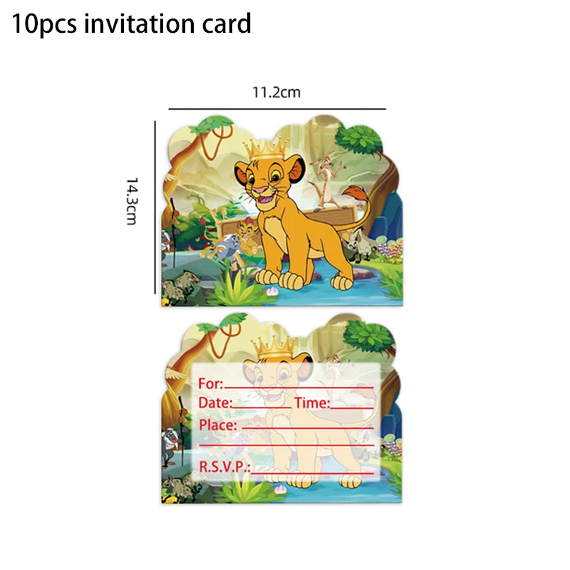 Lion King Simba Party Decorations Disposable Tableware Cup Plate Napkin Tablecloth Cake Topper Banner for Kids Party Supplies