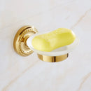 Gold Bath hardware Set Bathroom Accessories Shelf Soap Dish Toilet Paper Holder Soap Dispenser Robe Hook ELM53G