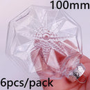 6 Pieces x DIY Shatterproof Transparent Home Christmas Decoration Bauble Ornament 80mm Plastic Window Opening Ball