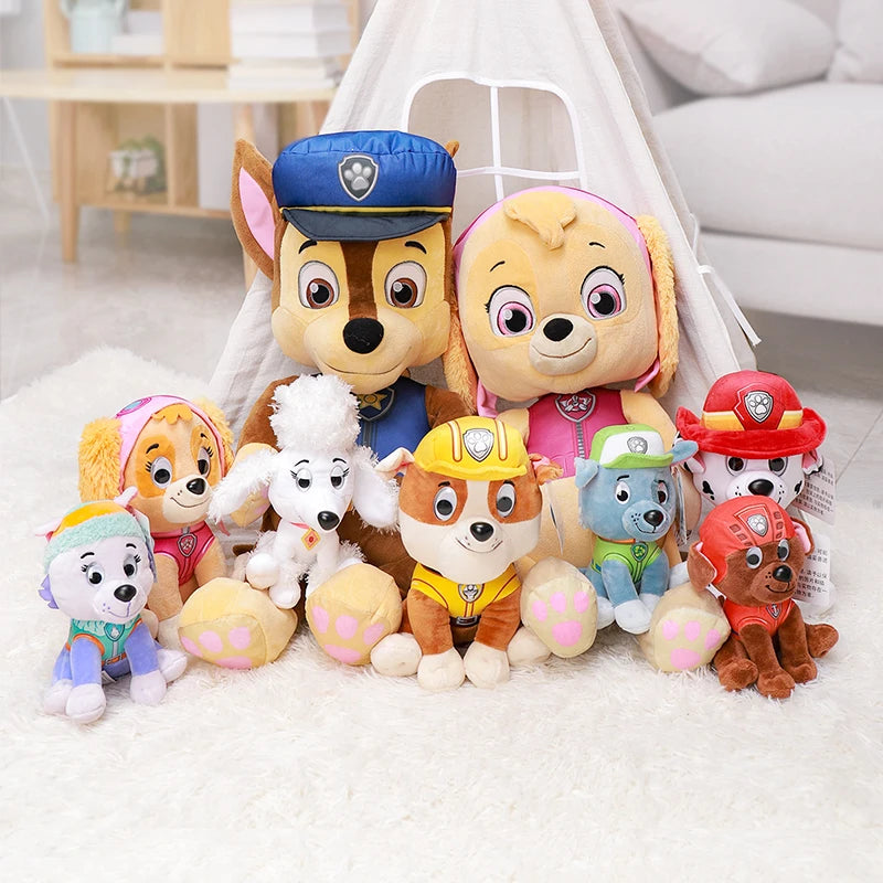Hot Paw Patrol Cartoon Plush Toy Everest Skye Chase Marshall  Animals Dog Anime Figure Stuffed Dolls For Children Birthday Gift