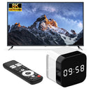 Smart TV Box Android 14.0 WIFI 6 BT 5.X Media Player 8K Alarm Clock Android TV Box with 2.4G Voice Remote Control