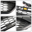 Artudatech Matte Black Front Bumper Grille Fit Ford Transit Custom Trail 2018-2023 W/ 3LED