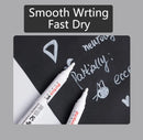 White Marker Pens set 2.0mm Oily Waterproof White Gel Pen DIY Graffiti Sketching Marker Stationery Writing School Supplies brush