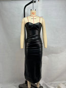 The Mirabelle | Strapless Faux-Leather Party Mini Dress