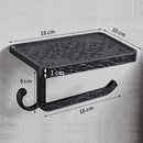 Antique Brass Toilet Paper Holder with Shelf, Aluminum Wall Mount Toilet Tissue Holder with Cell Phone Storage and Hook