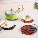 5Pcs Silicone Dining Table Placemat Coaster Cup Hexagon Mats Heat-insulated Bowl Home Decor Desktop Eco-friendly Insulated Pad