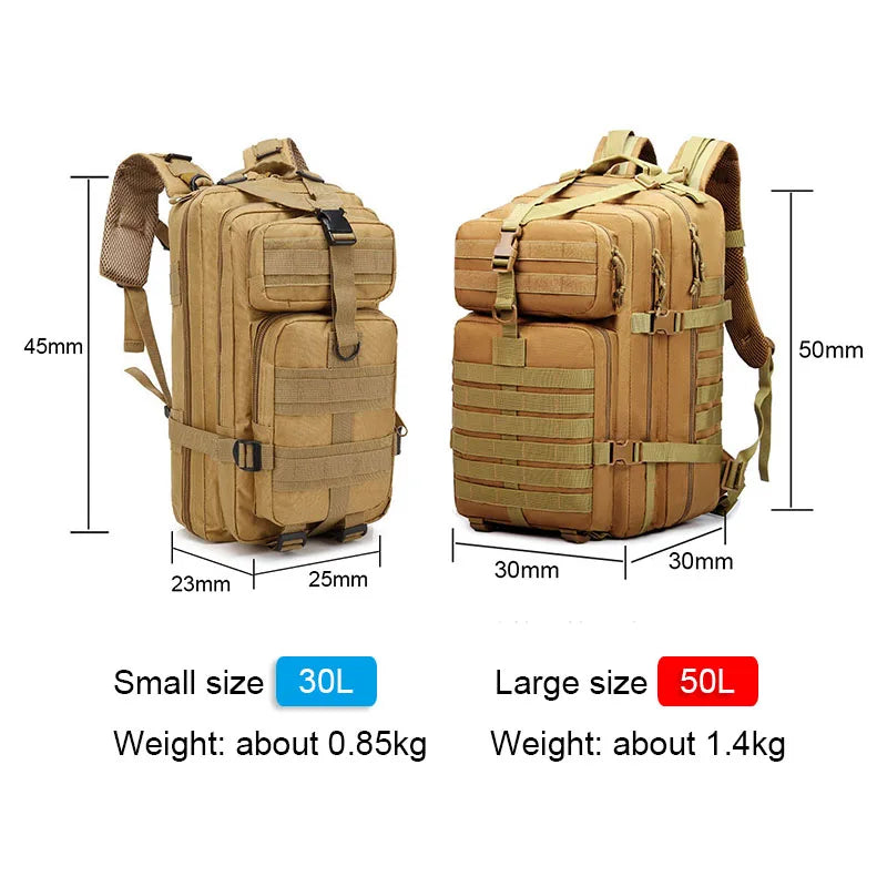 Oulylan Military Backpack 50L Large Capacity Camping Men Rucksacks Tactical Hunting Nylon Bag For Sport Trekking Waterproof Pack