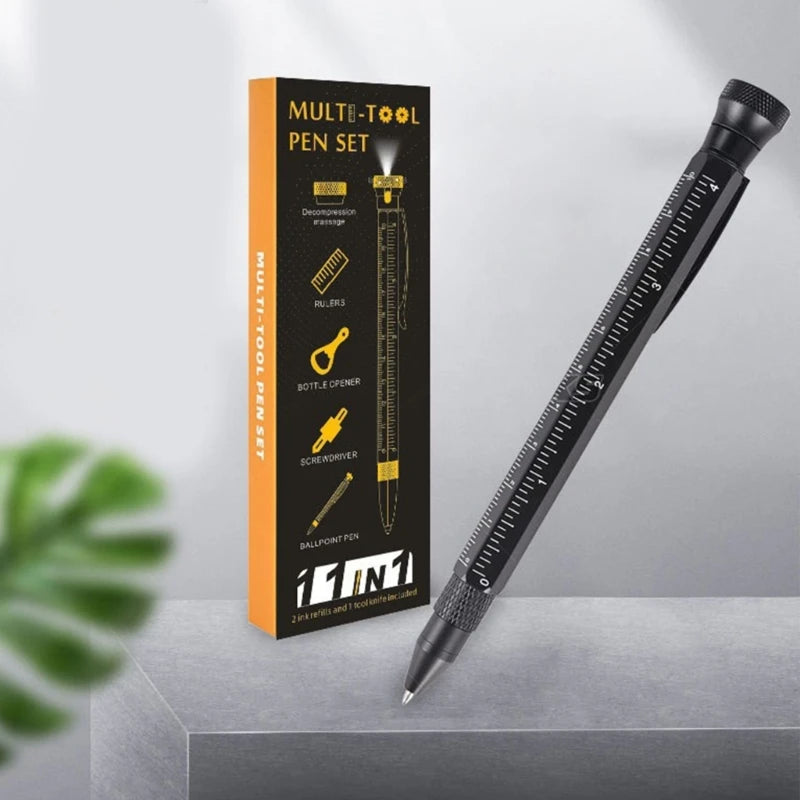 12 in 1 Multi Tool Pen Christmas Stocking Filler for Men Christmas Gift, 12 in 1 Multifunctional Ballpoint Pen Gadgets W3JD